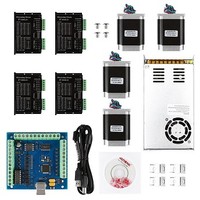 [해외] SainSmart CNC 4-Axis Kit with ST-4045 Motor Driver, USB Controller Card, Nema23 Stepper Motor and 36V Power Supply (CNC Kit 6)