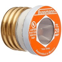 [해외] Bussmann BP/TL-20 20 Amp Time Delay, Loaded Link Edison Base Plug Fuse, 125V UL Listed Carded, 1 Blister pack of 3 fuses