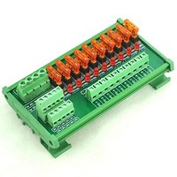 [해외] Electronics-Salon DIN Rail Mount 10 Position Power Distribution Fuse Module Board, For AC/DC 5~32V