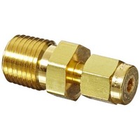 [해외] Trico FC-1006 Brass Central Lubrication Straight Connector, 1/4 NPT Male x 7/16-24 Male