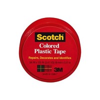 [해외] Scotch 190RD Colored Plastic Tape, 3/4 x 125-Inch, Red (Pack of 6)