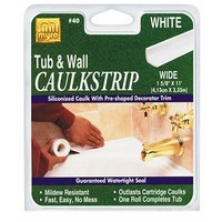 [해외] Magic American 406PK Tub and Wall Siliconized CaulkStrip, 11 Length x 1-5/8 Width, White