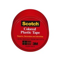 [해외] Scotch 191RD-6 Colored Plastic Tape, 1.5 x 125-Inch, Red