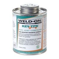 [해외] Weld-On 10064 Green Tite 505 Key Metal Pipe Threas Sealant with Brush in Cap Applicator, 1 pint Can