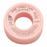[해외] Gasoila PT80-24 Pink PTFE High Density Thred Tape Roll, -450 to 550 Degree F Performance Temperature, 3.7 mil Thick, 260 Length, 1/2 Width, Thread tape for Water H2O