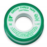 [해외] Gasoila GT90-24 Green PTFE High Density Thread Tape Roll, -450 to 550 Degree F Performance Temperature, 3.7 mil Thick, 260 Length, 1/2 Width, For Oxygen