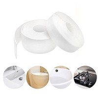 [해외] NewSheep 11 1 Caulk Strip PE Self Adhesive Tape for Bathtub Bathroom Shower Toilet Kitchen and Wall Sealing, 1-1/2 x 11-White
