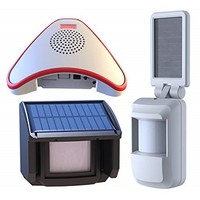 [해외] HTZSAFE Solar Wireless Driveway Alarm System-Includes 1 Alarm Receiver, 1 Outdoor Motion Sensor, 1 Indoor Motion Sensor-Solar Powered No Need Replace Batteries-1/4 Mile Long Transm