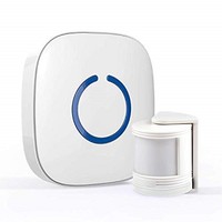 [해외] STARPOINT Expandable Wireless Doorbell Mini Motion Sensor Chime System - Base Starter Kit, 52 Chime Tunes, 4 Loud Levels, LED - 1 x Plugin Receiver 1 x Mini Motion Sensor, White