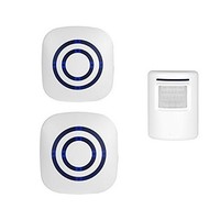 [해외] Wireless Home Security Driveway Alarm, Enegg Entry Alert, Visitor Door Bell Chime with 2 Plug-in Receiver and 1 PIR Motion Sensor Detector Alert System, Quality Sound and LED, 38 M