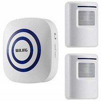 [해외] WJLING Motion Sensor Alarm, Wireless Driveway Alert, Home Security System Alarm with 2 Sensor and 1 Receiver -38 Chime Tunes - LED Indicators