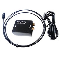 [해외] Easyday Digital to Analog Audio Converter with Digital Optical Toslink and S/pdif Coaxial Inputs and Analog RCA and (Headphone) Outputs - 0.5m Optical Toslink Cable Optical Cable I