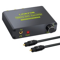 [해외] LiNKFOR 192kHz DAC Digital to Analog Audio Converter 5.1CH Audio Decoder Support Dolby AC-3 DTS Volume Control Digital Optical Coaxial Toslink to Analog Stereo RCA L/R 3.5mm Adapte