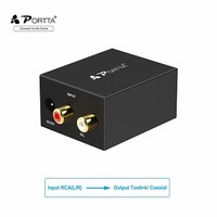 [해외] Portta Audio Converter Analog R/L RCA to Digital Coax/ Toslink Audio Converter Support Stereo LPCM CH2.0 without Decode Function for PS3 XBox HD DVD PS4 Sky HD Plasma Blu-ray Amps