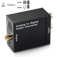[해외] Cingk RCA L/R Analog To Digital Optical SPDIF Coaxial Audio Converter Adapter with Toslink Cable and Power Adapter