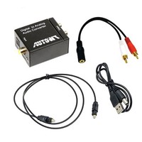 [해외] AutoWT Digital Coaxial Toslink Adapter with Optical Cable, 3.5mm Audio Cable and USB Power Cable