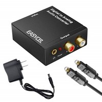 [해외] Easycel Audio Digital to Analog Converter DAC with 3.5mm Jack, Optical SPDIF Toslink Coaxial to Analog Stereo L/ R Converter Adapter with Optical Cable and Power Adapter for PS3 PS