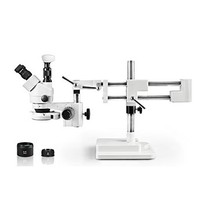 [해외] Vision Scientific VS-5FZ-IFR07-5N Trinocular Zoom Stereo Microscope,10x WF Eyepiece,3.5x—90x Magnification, 0.5x and 2x Aux Lens, Double Arm Boom Stand, 144-LED Ring Light, 5.0MP Dig