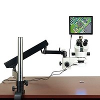 [해외] OMAX 3.5X-90X 5MP Touchpad Screen Trinocular Stereo Microscope on Articulating Arm with 64 LED Light