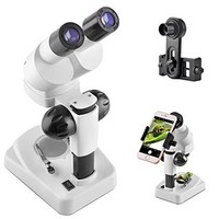 [해외] Gosky Stereo Microscope - Portable LED Binocular Microscope with 20x and 40x Magnifications - Capture Miracle of The Microworld with Microscope Smartphone Adapter