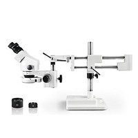 [해외] Vision Scientific VS-5EZ-IFR07 Binocular Zoom Stereo Microscope,10x WF Eyepiece,0.7X—4.5X Zoom, 3.5X—90x Magnification, 0.5X and 2X Auxiliary Lens,Double Arm Boom Stand,144-LED Four-