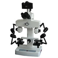 [해외] BestScope BSC-200 Comparison (Forensic) Trinocular Compound Microscope, 10x and 20x Widefield Eyepieces, 9.6x-115x Magnification, Reflected Illumination, LED and Halogen Light Sour