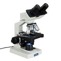 [해외] OMAX 40X-2500X Lab Binocular Biological Compound LED Microscope with 3D Mechanical Stage and Coaxial Coarse/Fine Focusing Knob
