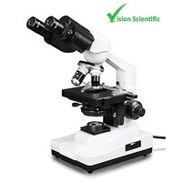[해외] Vision Scientific VME0007B-100-LD Binocular Compound Microscope, 10x WF Eyepieces, 40x—1000x Magnification, LED Illumination, Coaxial Coarse and Fine Focus, 1.25 N.A. Abbe Condenser
