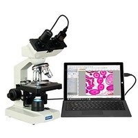 [해외] OMAX 40X-2500X LED Binocular Lab Compound Microscope with 5MP Camera and Mechanical Stage