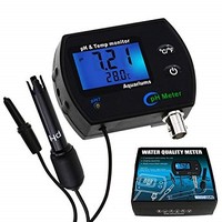 [해외] 2-in-1 PH Temperature Continuous Monitor Meter Tester ATC Backlight Replaceable Electrode Buffer Calibration Set Dual Display 0.00~14.00pH °C/ °F Water Quality Kit for Aquariums Hy