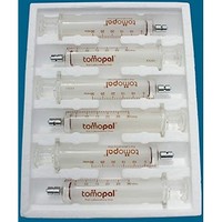 [해외] Glass Syringe 30 ml (Per Pack 6), Tomopal Glass Syringe w/1.0 ml Graduation for Laboratory Uses. P/N: 130-4030-X006