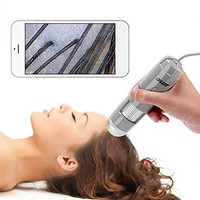[해외] 5-200X USB OTG Skin Hair Scalp Detector, Wireless Wifi + USB Digital Microscope Skin Analyzer 200MP Camera