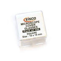 [해외] Eisco Labs Square Microscope Glass Covers, 18 x 18 mm, Pack of 100 Slide Cover Slips