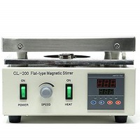 [해외] EK-CL-200 Flat Type Digital Magnetic Stirrer Heating Hot Plate Set 100 – 1250 RPM Stir Speed RT – 299 °C Temp 600 W Heat Power 10 L Max Capacity Plate: 17 x 26cm Incl 5