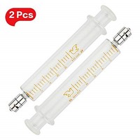 [해외] Bongner Luer Lock Glass Syringe Metal Head Laboratory Syringes Reusable Standard Diameter 2Pcs-10ml/cc