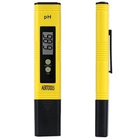 [해외] Digital pH Meter for Household Drinking Water, Aquarium, Swimming Pools and Hydroponics, 0.01 pH Resolution,0.00-14.00 Range,Pocket Size(Yellow)