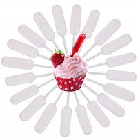 [해외] Buytra 4ml Plastic Cupcake Pipettes Liquor Injector Disposable Transfer Pipettes Eye Dropper for Chocolate, Strawberry, Food
