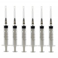 [해외] 50Pack-5ml/cc 23Ga Veterinary Or Industrial Disposable Sterile Syringe Needle,Plastic Syringe,Glue Syringe,Single Sterile Individually Packaged (50Pack-5ml)