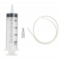 [해외] 2 Pack 200ml Syringes with 47in Plastic Tubing Hose, Large Plastic Syringe for Scientific Labs, Watering, Refilling