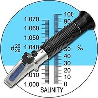 [해외] Aquarium Salinity Refractometer with ATC Function,Saltwater Test Kit for Seawater, Pool, Aquarium, Fish Tank.Dual Scale: Specific Gravity and Salt Percent