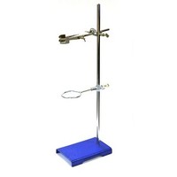 [해외] Laboratory Grade Metalware Set - Support Stand (8 x 5), 12mm Dia. Rod (24 L), Cork Lined Burette Clamp with Boss Head and Retort Ring (2.5 Dia)