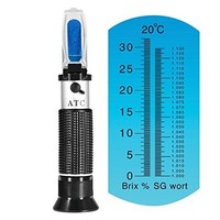 [해외] Brix Refractometer for Homebrew Beer Wort, iTavah Dual Scale Automatic Temperature Compensation 0-32% Specific Gravity Hydrometer with ATC