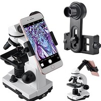 [해외] Microscope Lens Adapter, Microscope Smartphone Camera Adaptor - for Microscope Eyepiece Tube 23.2mm, Built-in WF 16mm Eyepiece - Capture and Record The Beauty in The Micro World