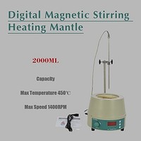 [해외] 2000ml Electric Digital LCD Magnetic Stirring Heating Mantle 842℉ 450W 0-1400prm
