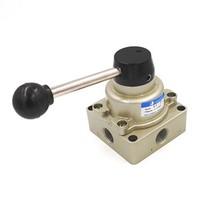 [해외] Baomain Rotary lever hand valve HV-03 PT3/8 3 Position 4 Way Pneumatic Air Flow Control