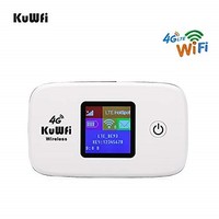 [해외] KuWFi Unlocked Travel Partner 4G LTE Wireless 4G Router with SIM Card Slot Support LTE FDD B1/B3 TDD B41 Work with Sprint in US and Europe Caribbean South America Africa Easy to Ca