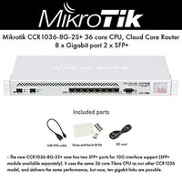 [해외] Mikrotik CCR1036-8G-2S+ 36 core CPU, Cloud Core Router, 8x Gigabit ports, 2x SFP+ ports, Color touchscreen LCD, 4GB.