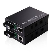 [해외] A Pair of 10/100/1000M Gigabit Ethernet Media Converter, Bi-Directional Single-mode SC Fiber, RJ45 to SC, 20KM