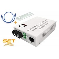[해외] Single Mode Gigabit Fiber Media Converter - Built-In Fiber Module 20 km (12.42 miles) SC – to UTP Cat5e Cat6 10/100/1000 RJ-45 – Auto Sensing Gigabit or Fast Ethernet Speed - Jumbo