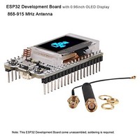 [해외] MakerFocus ESP32 Development Board WiFi Bluetooth LoRa Dual Core 240MHz CP2102 with 0.96inch OLED Display and 868/915MHZ Antenna for Arduino
